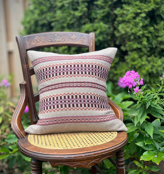 Color-block Woven Pillow Covers in June Cashmere yarn