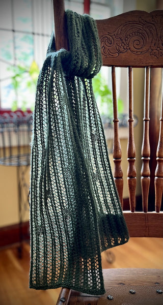 Steppingstones Scarf Pattern for June Cashmere Fingering Weight Yarn
