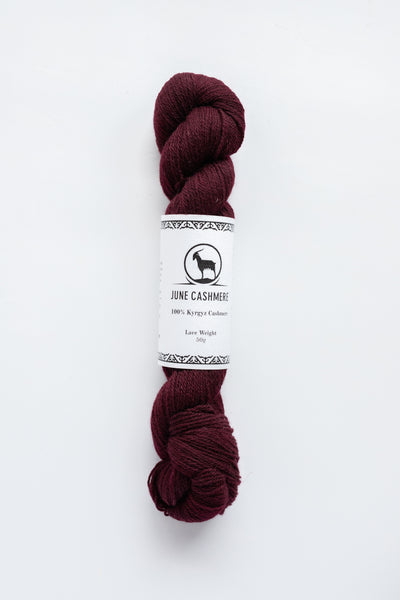 Black Cherry Fingering Cashmere Yarn