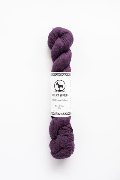 Plum Fingering Weight Cashmere Yarn
