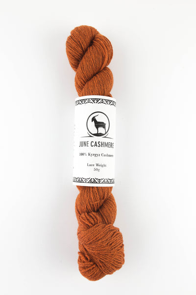 Pumpkin Fingering Weight Cashmere Yarn