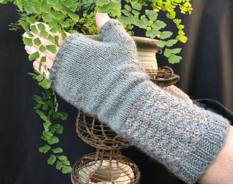 Sparrow Fingerless Mitts designed by Amy Swanson