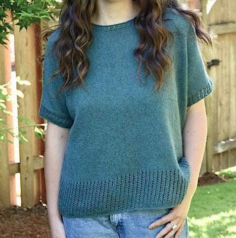 Scio - A roomy tee in June Cashmere fingering: KIT